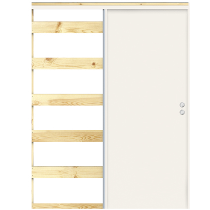 SKJUTDÖRRSPARTI, NCS S 0502-Y 96 MM 9X21 REGEL 70+ENKELGIPS