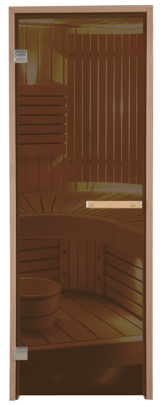 BASTUDÖRR GLAS MED VÄRMEBEHANDLAD ASPKARM - Exacta