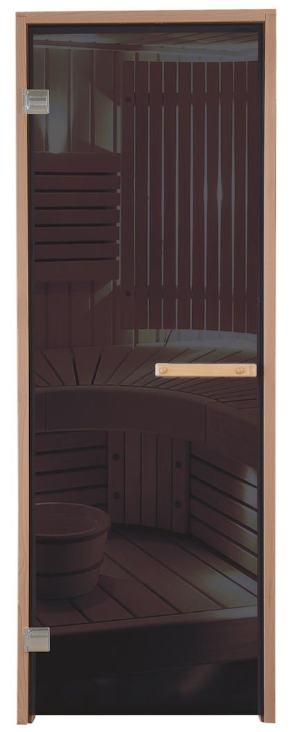 BASTUDÖRR VÄRME-ASP GRÅTT GLAS 8 MM 8X20