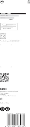 Förpackning med Bosch Expert trimmerbits, storlek 10 mm, med QR-kod och tillverkningsland Kina.